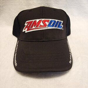 Amsoil Ball Cap Black w/mesh back Velco Adjustment New